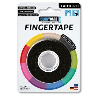 BUDDYCARE® MED Fingertape SCHWARZ 2,5cmx4,5m Latexfrei